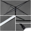 VOUNOT Garden Parasol, Tilt Balcony Umbrella, Sun Shade for Outdoor, Garden, Balcony, Patio, Beach, 2 x 1.25m, with Cover,Grey.