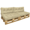 VOUNOT Set of 2 Euro Pallet Cushions Sets for Outdoor or Indoor, Beige