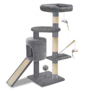 VOUNOT Cat Tree Tower, Cat Condo with Sisal Scratching Post, Grey, XL.
