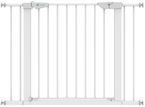 VOUNOT Stair Gates, Pressure Fit Safety Gate, White 76-108 cm.