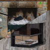 VOUNOT Firewood Log Rack with 4pcs Fireplace Tools, Metal Log Store Indoor, Black, 38 x 33 x 75 cm