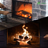 VOUNOT Firewood Log Rack with 4pcs Fireplace Tools, Metal Log Store Indoor, Black, 38 x 33 x 75 cm