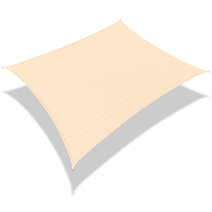 VOUNOT HDPE Sun Shade Sail Rectangle with Fixing Kits, 3x2.5m, Ivory.